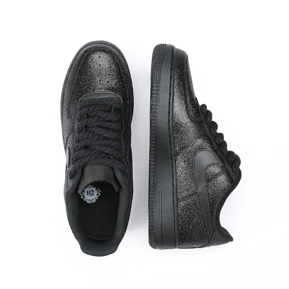 Custom Sneakers Nike Air Force 1 FOMO Full Crystal Sparkle Unisex Sneakers Jennie Cleanfit Style, Anti-slip Light Wear-resistant
