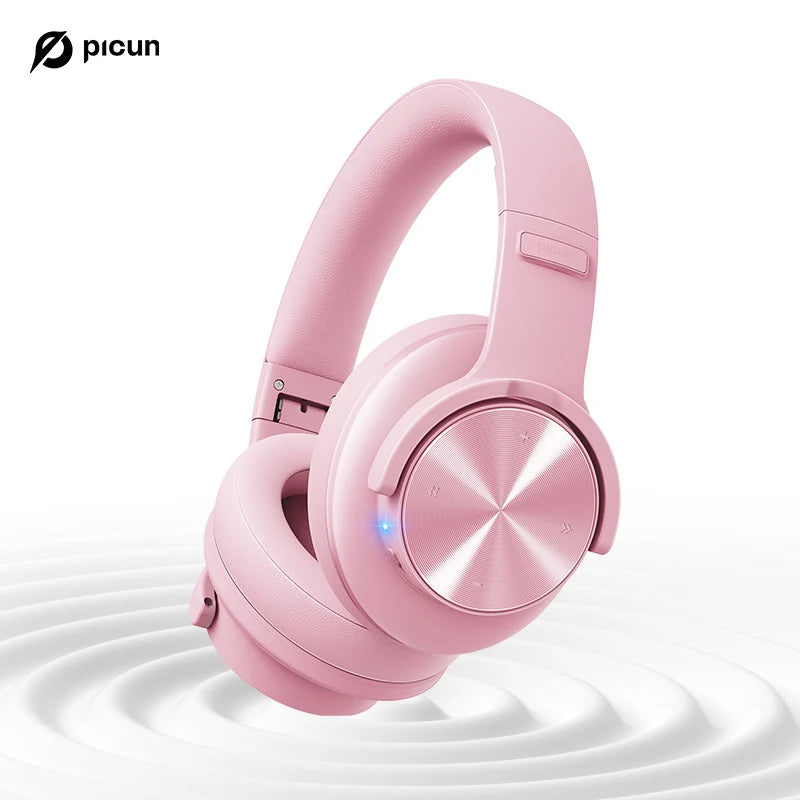 Picun B8 Wireless Bluetooth Headphones with 120H Playtime, Bluetooth 5.3, Deep Bass, Low Latency Gaming Headset with Microphone