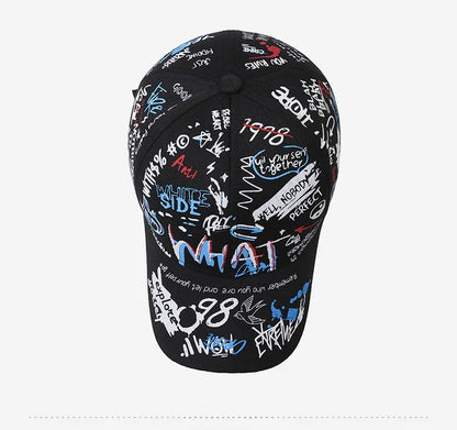 New Fashion Women Men Graffiti Cotton Baseball Cap Unisex Printed Snapback Hat Hip Hop Trendy Outside Cap Hat for Men Women
