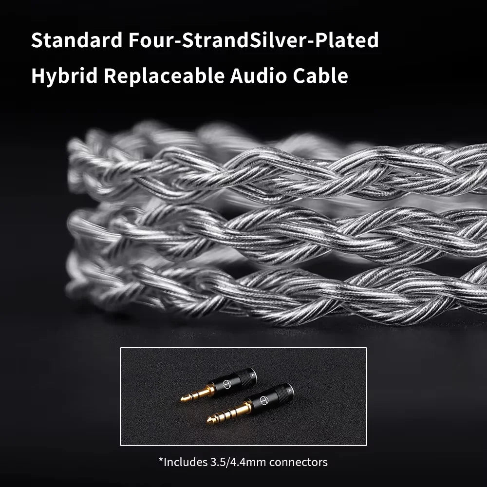 TRN SHELL 4DD+1Planar Hybrid Drivers In-Ear Earpohne IEM 0.78mm Detachable Cable Wired HIFI Music Earbuds Nozzle Design Headset