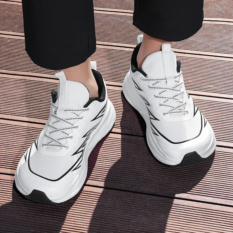 Męskie buty sportowe o szerokim kroju, wygodne, z oddychającą siateczką – buty do ćwiczeń na świeżym powietrzu, uniwersalne buty sportowe do codziennych dojazdów