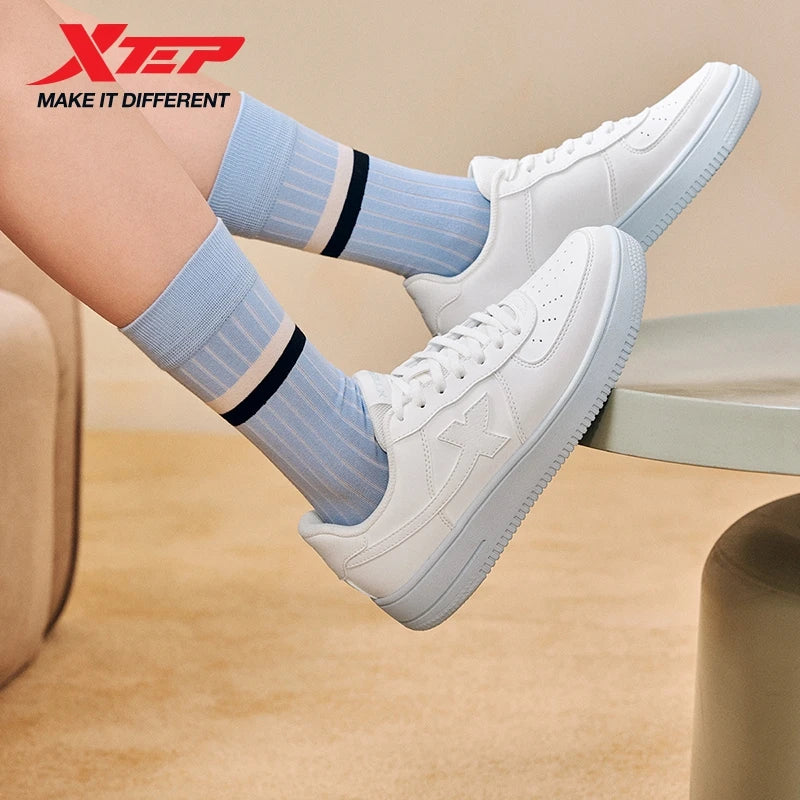 Xtep White Sneakers Female 2026 Spring Couples Versatile Trendy Casual Thick-soled Increase Sports Women Shoes 874118319851