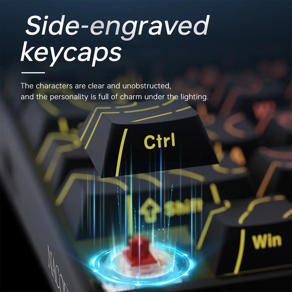 AJAZZ Mini 65% Gaming Mechanical Keyboard, 68 Keys with Red Switches, Compact Wired Office Keyboard, Stunning Lighting Effects, Self-Service Plug and Play, Supports Multiple Systems, Suitable for Gaming Mechanical Backlit Key