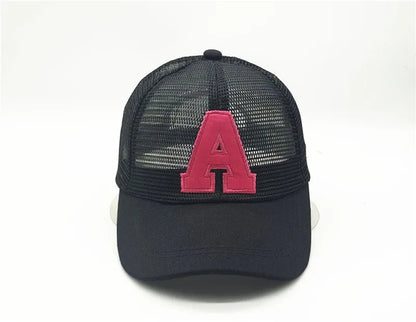 Summer autumn Kid Boy Cartoon Letter Embroidered Baseabll Caps Children Girls Outdoor Leisure Mesh Sport hats