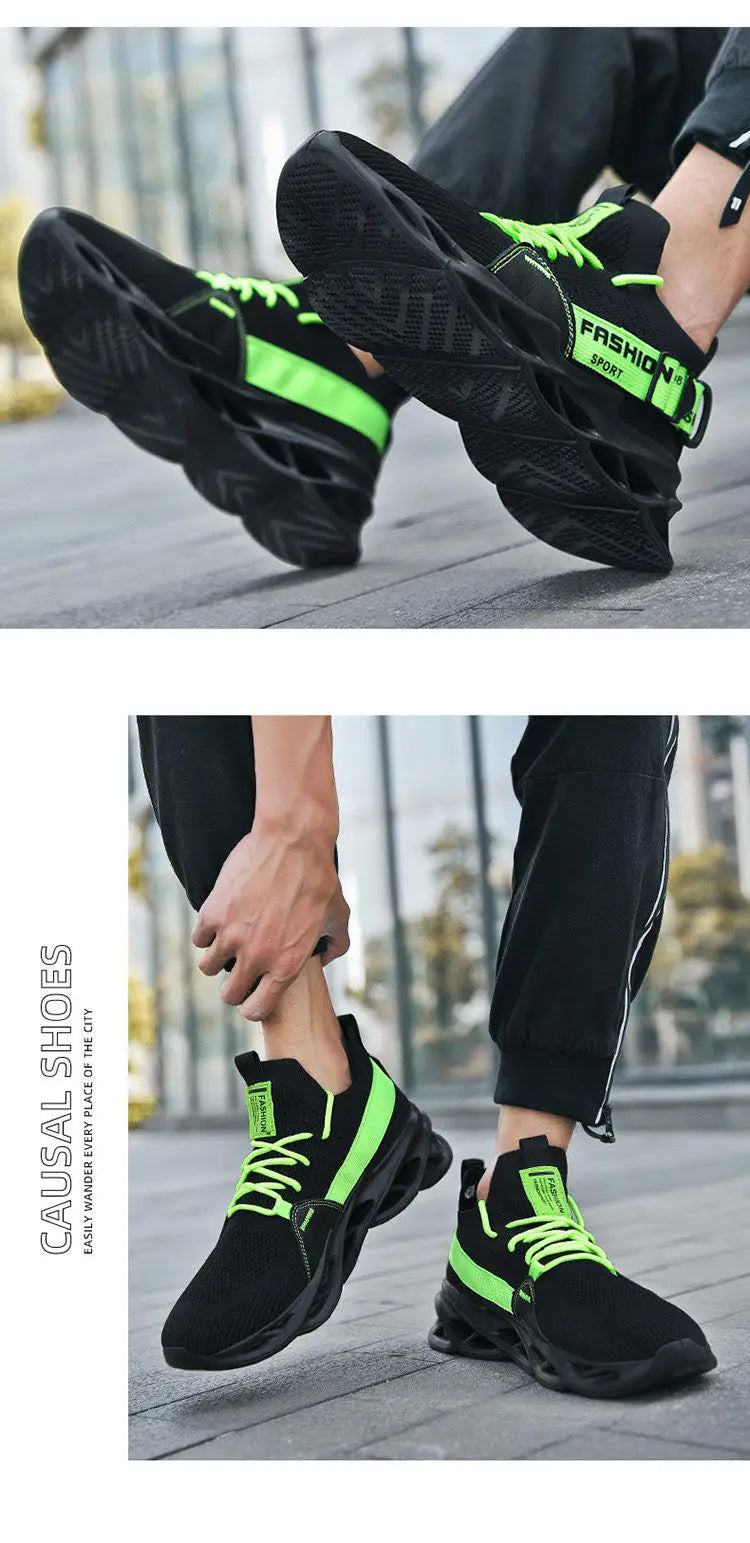 Modische lila Freizeit-Sneaker für Damen und Herren, Blade-Laufschuhe, große Größe 48, leichte, atmungsaktive Sportschuhe für Herren, Mesh-Sneaker