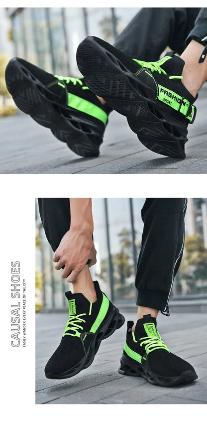 Modische lila Freizeit-Sneaker für Damen und Herren, Blade-Laufschuhe, große Größe 48, leichte, atmungsaktive Sportschuhe für Herren, Mesh-Sneaker