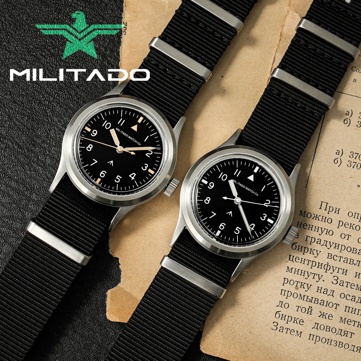 Militado ML14 36mm Watch VH31 Sweep Second Quartz Movement Watch Sapphire Crystal Super Luminous BGW9 C3 100m Waterproof Watches