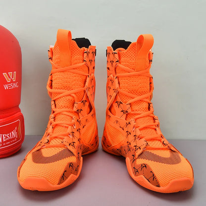 Zapatillas de lucha para hombre superguays, zapatillas altas de combate para hombre, botas de boxeo profesionales para hombre, zapatillas de lucha de interior para hombre