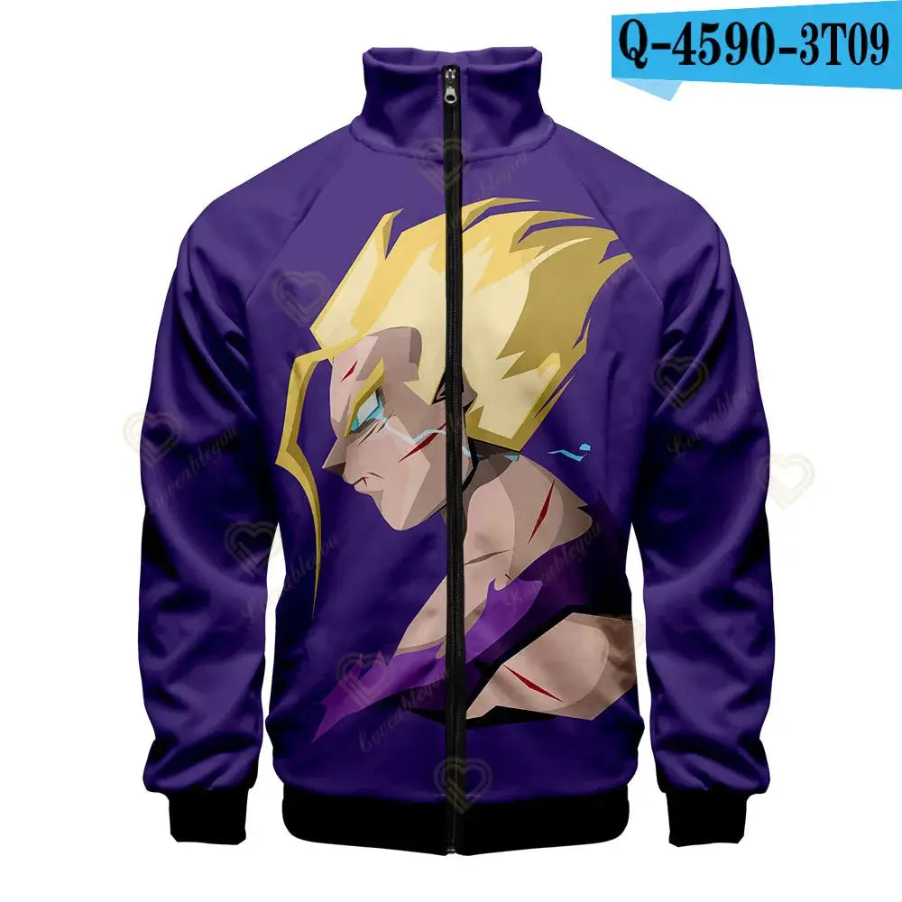 Produit gaming premium Fraquane, New Fashion Dragon Ball Print Stand Collar Zipper Hoodie Men Women Zipper Hoodies Jackets Long Sleeve Sport Hip Hop Sweatshirts, équipement gamer