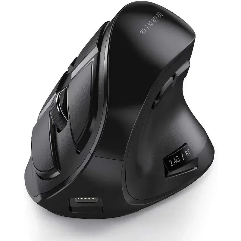 IHOYI Bluetooth Vertical Wireless Mouse Rechargeable Ergonomic Silent Mouse with 2400 DPI, USB 2.4G Wireless Mouse for Laptop & Desktop
