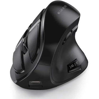 IHOYI Bluetooth Vertical Wireless Mouse Rechargeable Ergonomic Silent Mouse with 2400 DPI, USB 2.4G Wireless Mouse for Laptop & Desktop