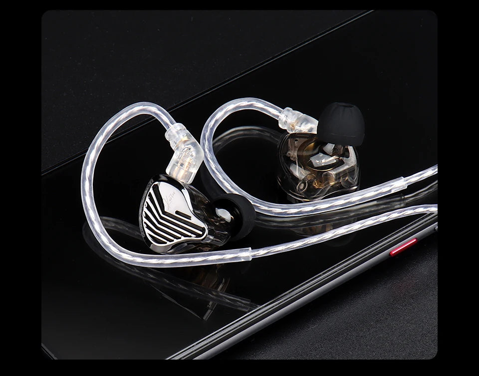 GK KUNTEN HiFi Dynamic Driver Earphones Wired In-Ear Headphones with Microphone, Detachable Cable DJ Music Earbuds, Professional HiFi Audio Earphones