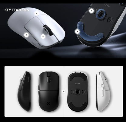 MCHOSE L7 Pro Wireless Gaming Mouse PAW3395, 8K Polling Rate, 39g Ultra-Lightweight Wireless Gaming Mouse with Bluetooth & 2.4GHz