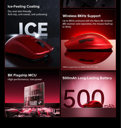 Delux M800mini Wireless Gaming Mouse 46g Lightweight PAW3395 Sensor 26000 DPI, 1000Hz Polling Rate Gaming Mouse for PC Gamer