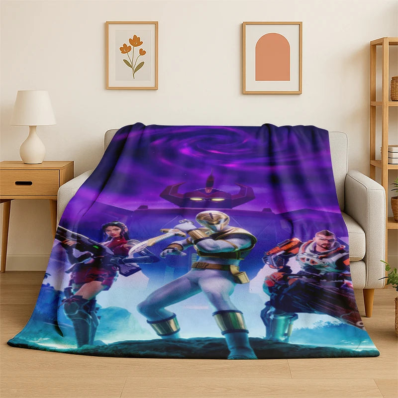 Mekana i topla flanelska deka s motivom Cartoon F-Fortnite Game Gamer, prekrivač za spavaću sobu, dnevni boravak, krevet, putovanja, kampiranje, piknik i poklon