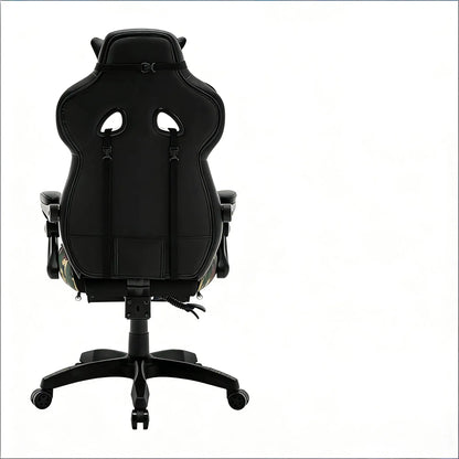 Stylish Ergonomic Gaming Office Chair with Footrest, Reclining Racing Chair, Breathable PU Leather Computer Desk Chair for Home & Office