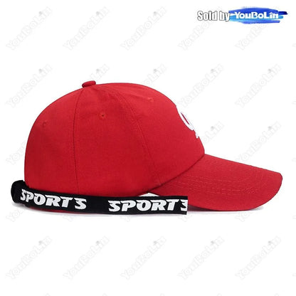 R letter Ribbon Embroidery Cotton Adjustable Hard Top Baseball Cap Sun Hat Trucker Hats Hip Hop Caps