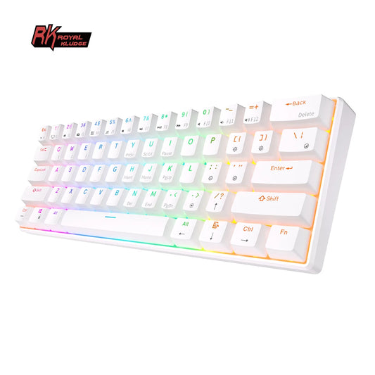 RK Royal Kludge RK61 2.4G Wireless Bluetooth Mechanische Tastatur, Tri-Mode, 61 Tasten, RGB-beleuchtete Mini-Gaming-Tastatur, Hot-Swap-fähig