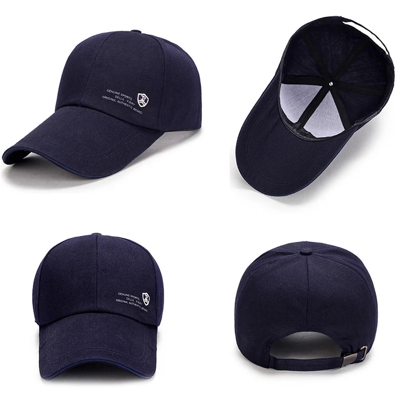 Spring Summer Baseball Cap Embroidered Canvas Sun Hat Outdoor Sports Cap Mens Hat for Fish Fashion Long-brimmed Golf cap 2022