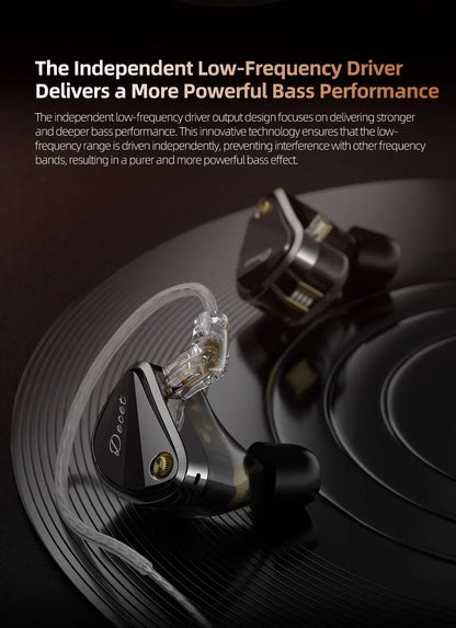 KZ Decet  Adjustable Earphones 10 Unit Upgraded Drive Earbuds Hifi Music Replaceable Cable 3D Printing Design 2PIN Cable