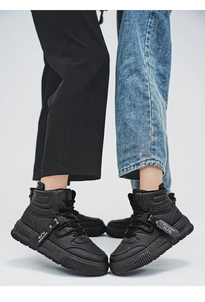 Modische Freizeit-Sneaker, High-Top-Skateboard-Schuhe, Studentenstiefel, Herren und Damen, trendig, strapazierfähig, zweifarbig, für Paare