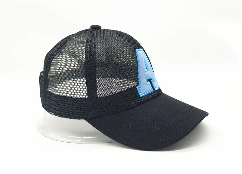 Summer autumn Kid Boy Cartoon Letter Embroidered Baseabll Caps Children Girls Outdoor Leisure Mesh Sport hats