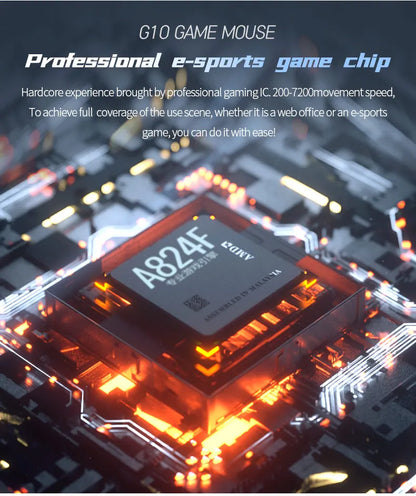 Ενσύρματο gaming ποντίκι esports με οπίσθιο φωτισμό RGB, ρυθμιζόμενο 200-7200 DPI, USB για PC, laptop και παιχνίδια FPS