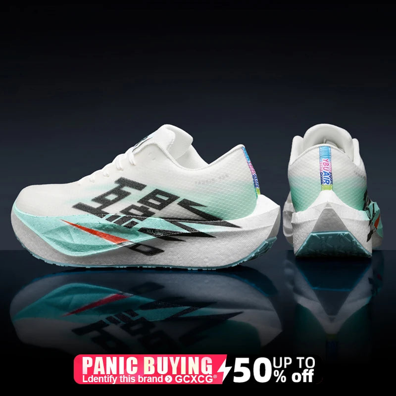 Chaussures de course pour homme, sportives, semelle en carbone, spécialisées, respirantes, légères, pour femme, confortables, athlétiques, antidérapantes, pour marathon