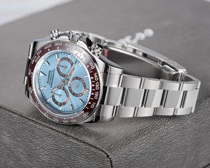 Sugess Diving Mens Watch Panda Automatic Mechanical Chronograph Peacock SL4801 Movement Wristwatch Waterproof Ceramic Bezel New