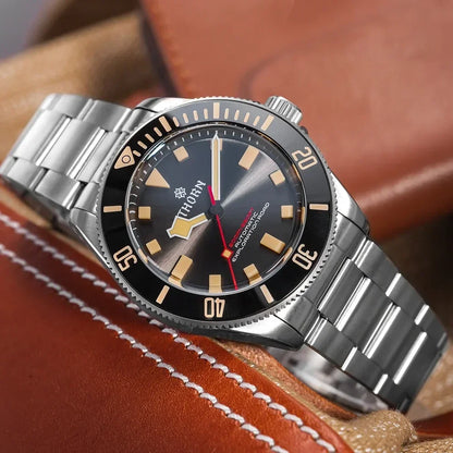 THORN 39mm Titanium Watch Men Homage Vintage PT5000 Movement Automatic Sapphire Crystal C3 Super Luminous 200M Waterproof Watch