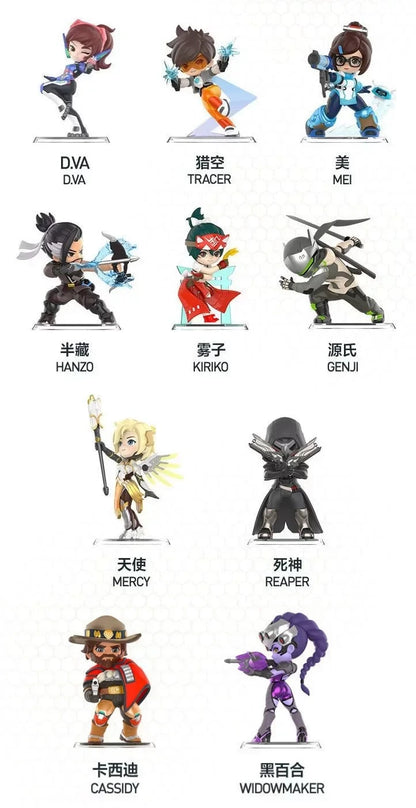 POP MART Genuína Overwatch Play Of The Game Series Blind Box — Figuras colecionáveis em PVC, ornamentos de secretária e modelos de brinquedo para fãs