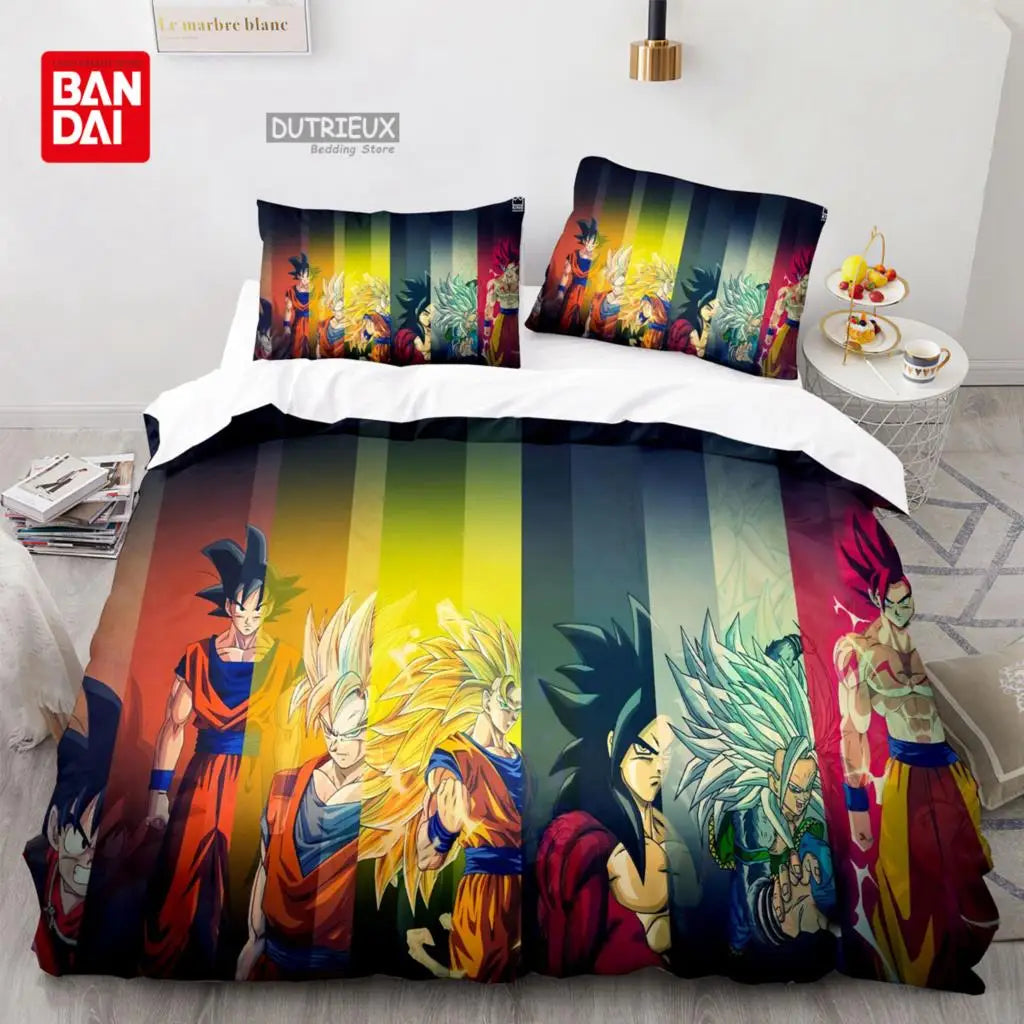 Japanese Anime Dragon Ball Duvet Cover Goku Bedding Sets For Boys Kids Teens Quilt Cover Pillowcases Children Christmas Gift
