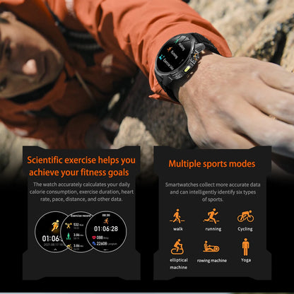 2026 New Military Outdoor Smart Watch 1.85‘’ AMOLED 1000mAh Large Battery 5ATM Waterproof Voice Call Sports Men Fitness Bracel