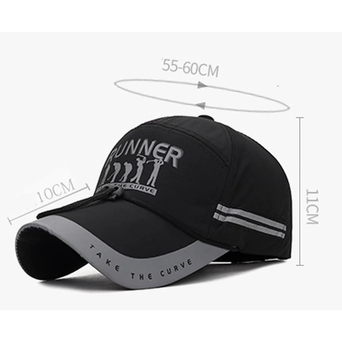 Cappellino da uomo con visiera a punta, regolabile, traspirante, sportivo, a tesa larga, con protezione solare, cappellino da baseball per uomo, cappellino alla moda da ragazzo, cappellino snapback