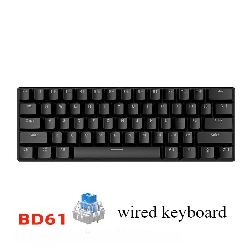 LIEI 60% Mechanical Gaming Keyboard 61 Keys Wired Mechanical Keyboard RGB Backlit Compact Mini Gaming Keyboard for PC Laptop Office