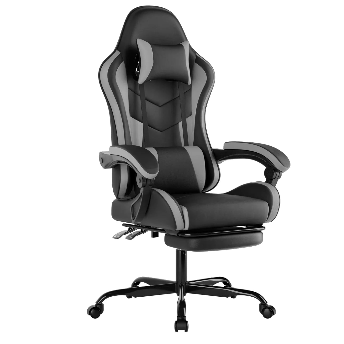 WOTSTA Gaming Chair with Footrest Ergonomic Gamer Chair, Adjustable Lumbar Support, Headrest, Reclining Computer Chair for Gaming & Office
