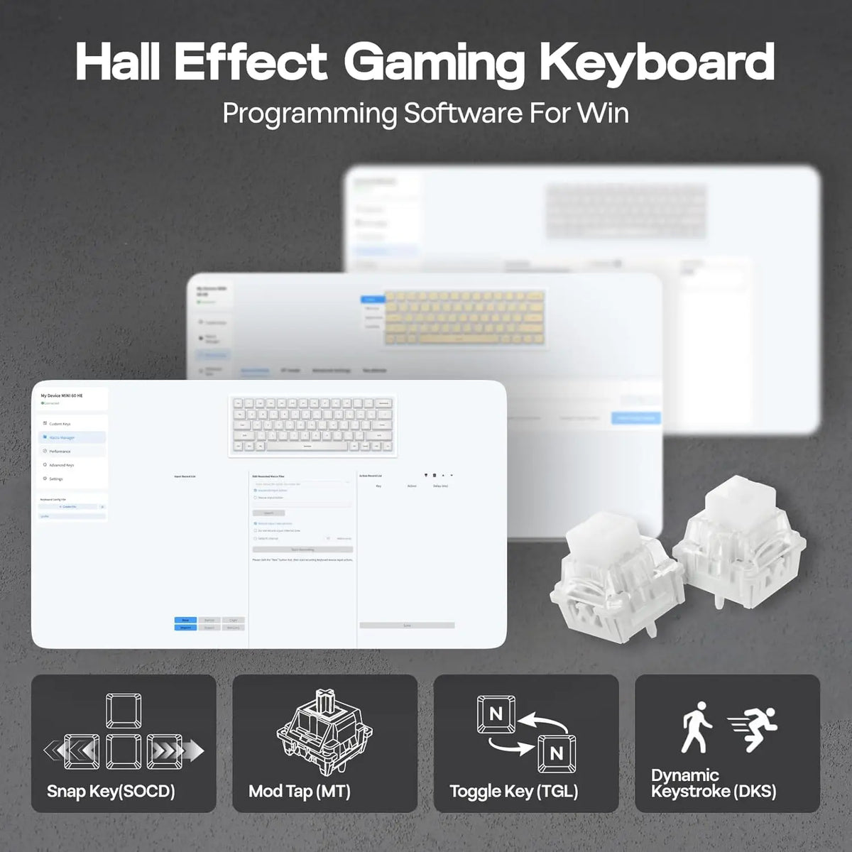 AULA Mini60 HE/Pro/Max 60% Magnetic Switch Gaming Keyboard RGB Tri Mode Mechanical Keyboard 8000Hz 0.01mmRT for E-Sports Gifts