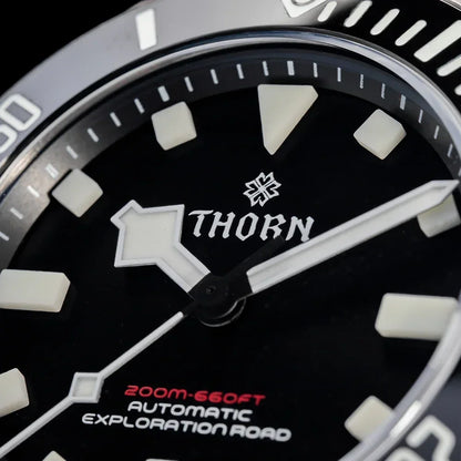 THORN 39mm Titanium Watch Men Homage Vintage PT5000 Movement Automatic Sapphire Crystal C3 Super Luminous 200M Waterproof Watch