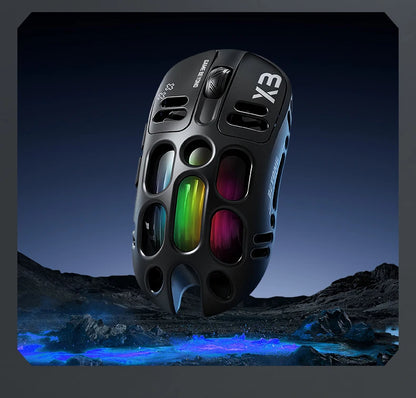 3-Mode Wireless Gaming Mouse with RGB Lighting, Lightweight Bluetooth Mouse, Rechargeable Esports Mouse for PC, Laptop & Gaming