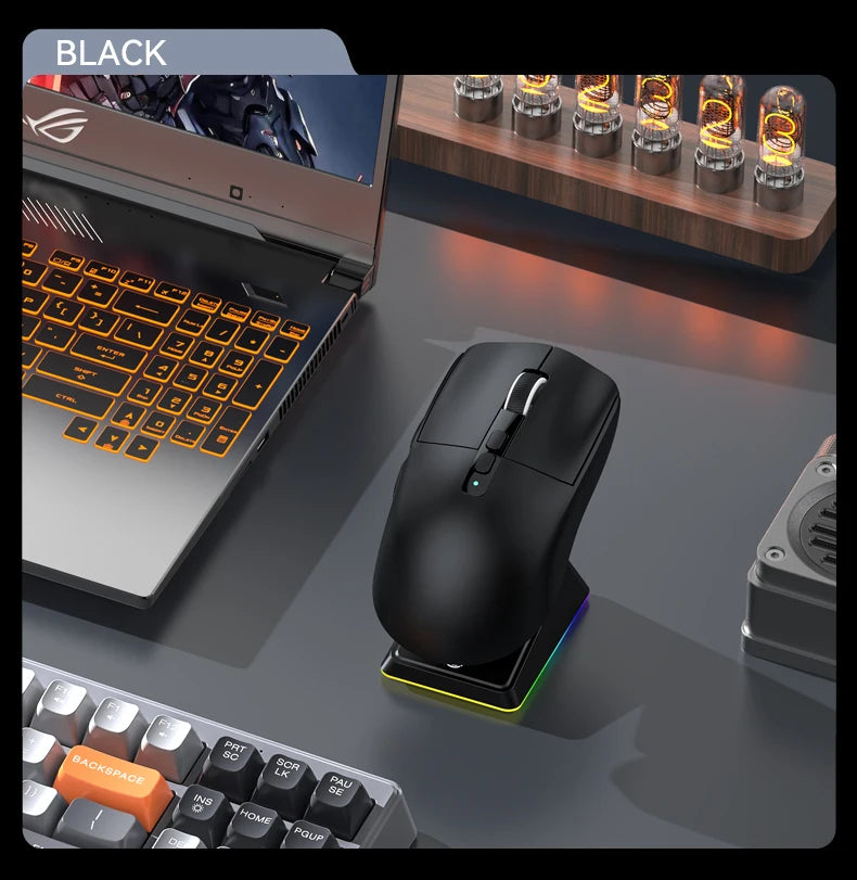 Attack Shark X6 Lightweight Wireless Gaming Mouse, Tri-Mode Bluetooth & 2.4G Gaming Mouse, 26,000 DPI RGB Charging Dock, PAW3395 Sensor
