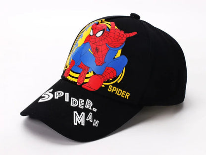 Figurka z anime Marvela Spider-Man – czapka z daszkiem z motywem kreskówkowym, bawełna i poliester, czapka z daszkiem dla chłopców i dziewcząt, akcesoria do nakryć głowy, prezent urodzinowy dla dzieci