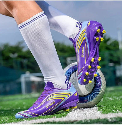 Nouvelles chaussures de football pour hommes, baskets de haute qualité, crampons de futsal pour gazon, chaussures de football d'intérieur très vendues, chaussures d'entraînement antidérapantes pour l'extérieur