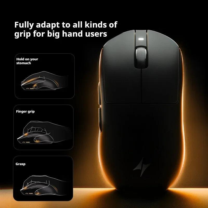 ATK Dragonfly A9 Ultra Wireless Gaming Mouse, Ultra-Lightweight Tri-Mode Ergonomic Gaming Mouse with Dual 8K Polling Rate, PAW3395/3950 Sensor