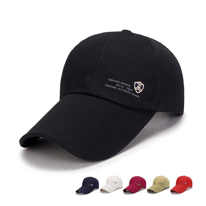 Spring Summer Baseball Cap Embroidered Canvas Sun Hat Outdoor Sports Cap Mens Hat for Fish Fashion Long-brimmed Golf cap 2022