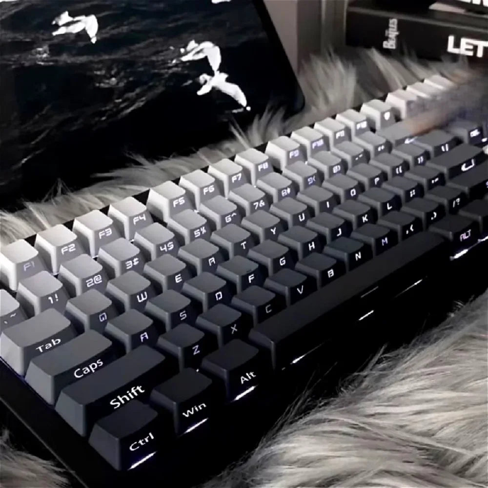 Daylight Cherry Keycaps PBT Translucent Gradient Keycaps for MX Mechanical Keyboards, Side Engraved Cherry Profile PBT Keycap Set