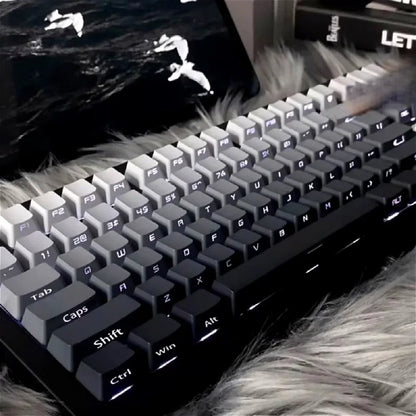 Daylight Cherry Keycaps PBT Translucent Gradient Keycaps for MX Mechanical Keyboards, Side Engraved Cherry Profile PBT Keycap Set