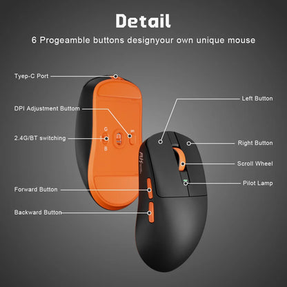 RK Royal Kludge M30 Bluetooth Wireless Mouse PAW3311 41g Lightweight 12000dpi Tri-Mode Gamer Computer Mouse Ergonomic Software