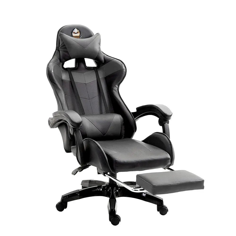 Ergonomic Gaming Chair with Lumbar Support, PU Leather Office Chair, Adjustable Height Computer Chair with Headrest, 360° Swivel