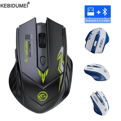 Rechargeable Wireless Mouse Bluetooth 5.4 & 2.4GHz Gaming Mouse, Ergonomic Wireless Mouse 1600 DPI for PC, Laptop & Office