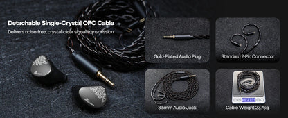 Linsoul Kiwi Ears Cadenza II HiFi Earphones 10mm Titanium Dynamic Driver IEM with KARS 2.0, Detachable Cable, Premium Wired Earbuds